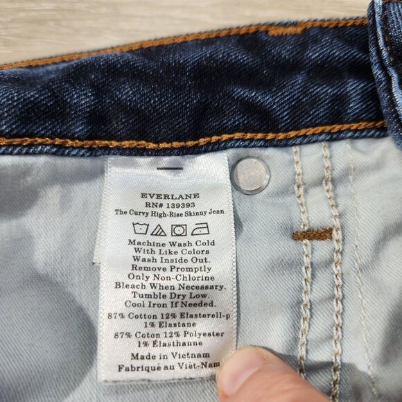 Everlane The Curvy High Rise Skinny Jeans In Blue Women's Size 29 Regular - Picture 11 of 12